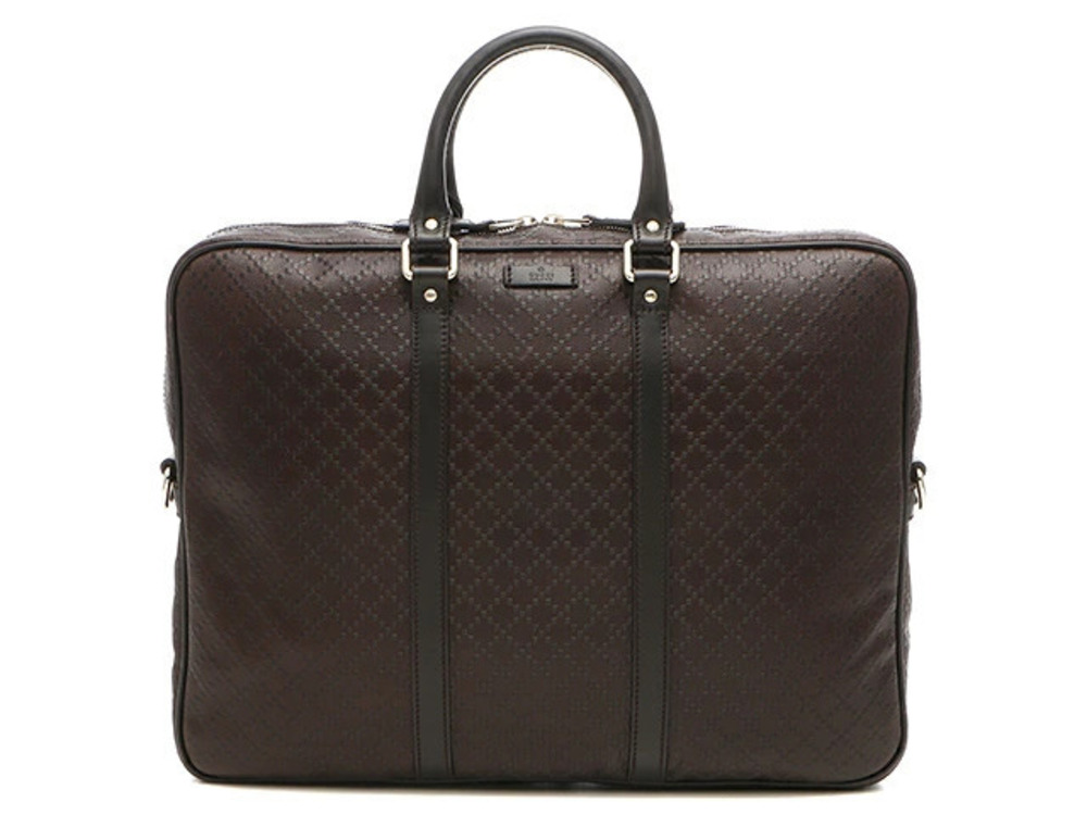 Gucci Diamante Briefcase Business Bag Brown